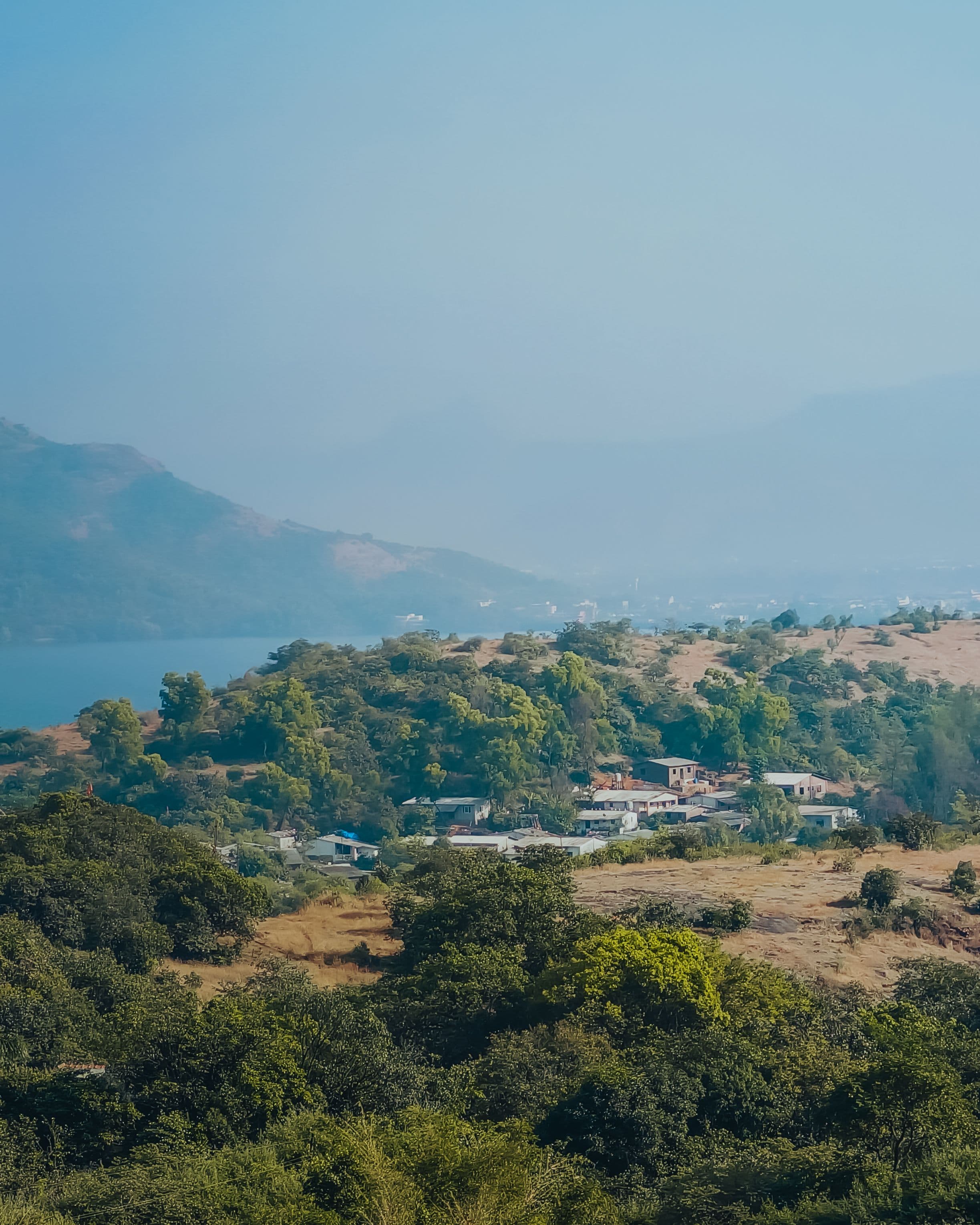 Lush mountain landscape of the Western Ghats near Lonavala